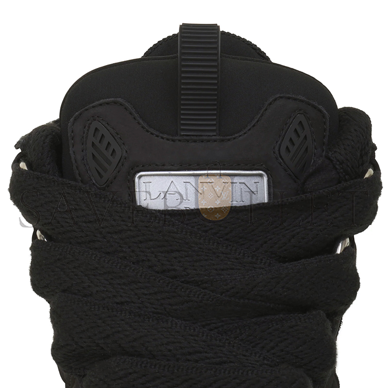 LANVIN BLACK LEATHER CURB SNEAKERS FU-SKDK12-DRAG-P25101035